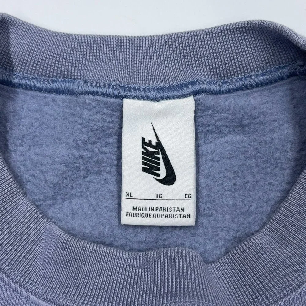 Nike Men's Sweatshirt Solo Swoosh Fleece Crewneck Blue - Size XL - Picture 5 of 9